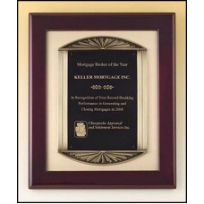 P4139 Plaque with brush Gold Metal Background